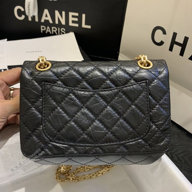 Chanel女包 0874# Chanel經典復古大象紋牛皮口蓋鏈包 方扣系列 Chanel鏈條單肩斜挎包  djc3980